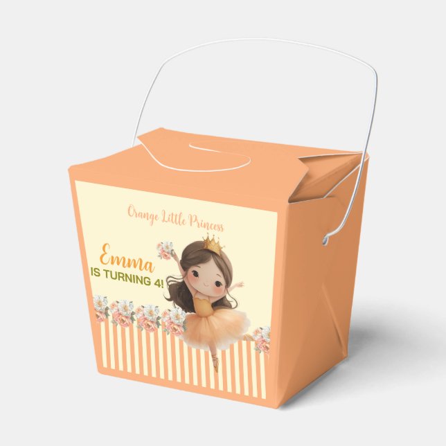 Orange Little Princess Ball Favor Box Geschenkschachtel (Vorderseite)