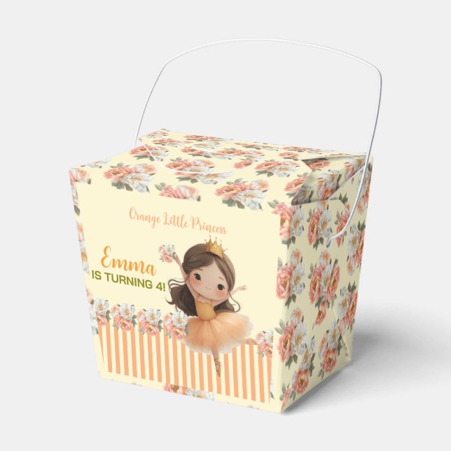 Orange Little Princess Ball Favor Box Geschenkschachtel (Vorderseite)