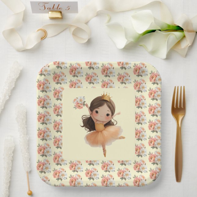 Orange Little Princess Ball Pappteller (Hochzeit)