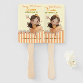 Orange Little Princess Ball Set of Fans Fächer