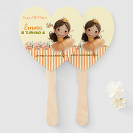 Orange Little Princess Ball Set of Fans Fächer