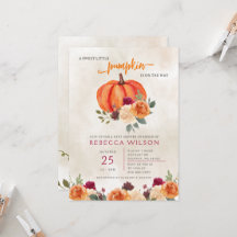 Orange Little Pumpkin Gender Neutral Baby Dusche