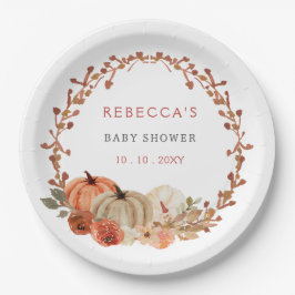 Orange Little Pumpkin Gender Neutral Baby Dusche Pappteller