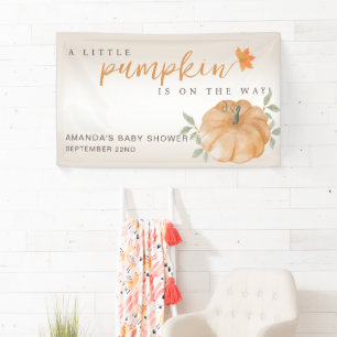 Orange Little Pumpkin Herbst Babydusche Banner