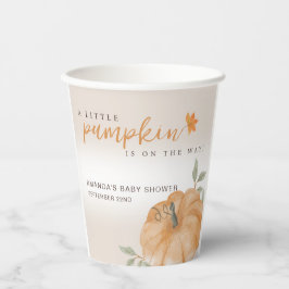 Orange Little Pumpkin Herbst Babydusche Pappbecher