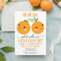 Orange Little Süsse Citrus Moderne Gender Reveal