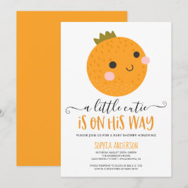 Orange Little Süsse Citrus Moderne Kinderdusche Einladung