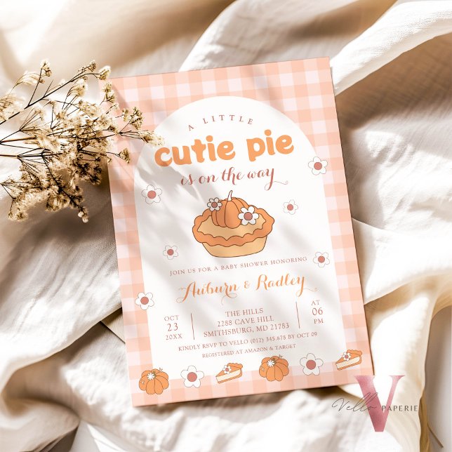 Orange Little Süsse Pie Baby Dusche Einladung (Von Creator hochgeladen)