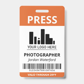Orange Logo Bar Code Press ID Ausweis