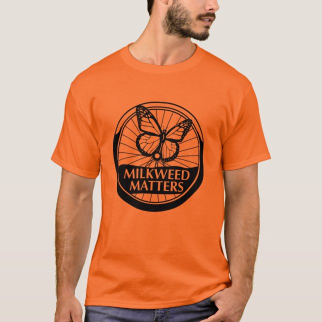 Orange Logo der Männer des Shirt-B/W T-Shirt (Vorderseite)