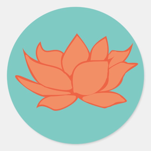 Orange Lotus Blume Sticker (Vorderseite)
