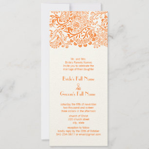 Orange Love Birds Hochzeitseinladung Einladung