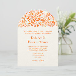 Orange Love Birds Hochzeitseinladung Einladung