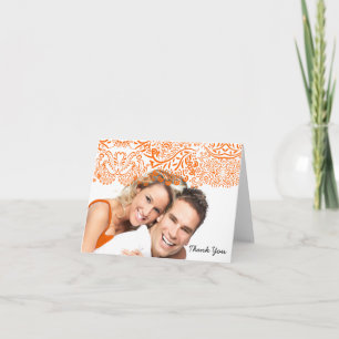 Orange Love Birds Wedding danke Ihnen Hinweis Kart