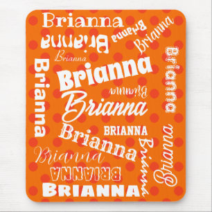 Orange Lover Polka Dotted Personalisiert Word Art Mousepad