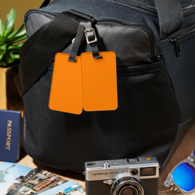 Orange Luggage Tag Gepäckanhänger (Vorderseite & Rückseite)
