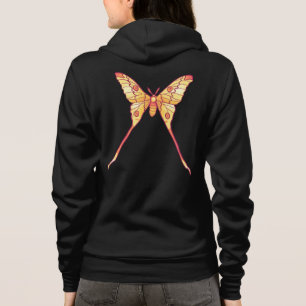 Orange Luna Moth Art - Farbiges Insekt Hoodie