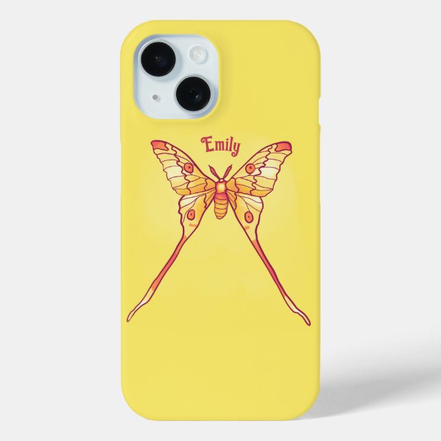 Orange Luna Moth Kunst, Dichtung und Musik Case-Mate iPhone Hülle (Rückseite)