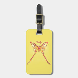 Orange Luna Moth Kunst, Dichtung und Musik Gepäckanhänger