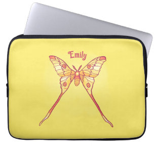 Orange Luna Moth Kunst, Dichtung und Musik Laptopschutzhülle