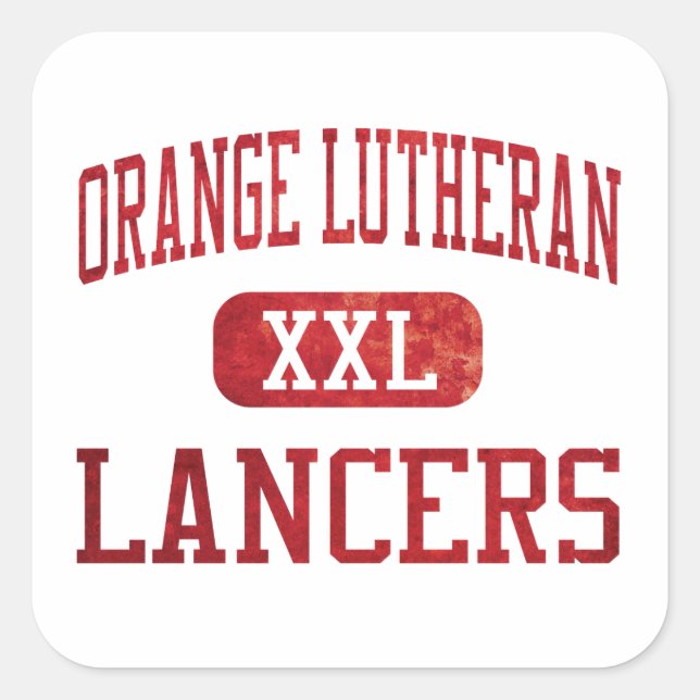 Orange Lutheran Lancers Athletics Quadratischer Aufkleber (Vorderseite)