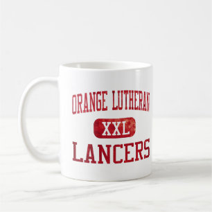 Orange lutherische Lancers-Leichtathletik Tasse