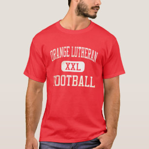 Orange lutherischer Lancers-Fußball T-Shirt