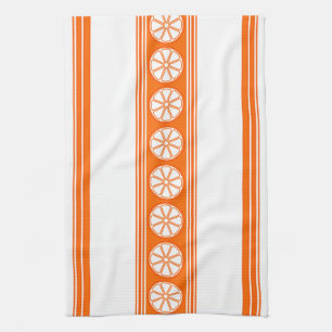 Orange Luxury Jacquard Stripes Geschirrtuch