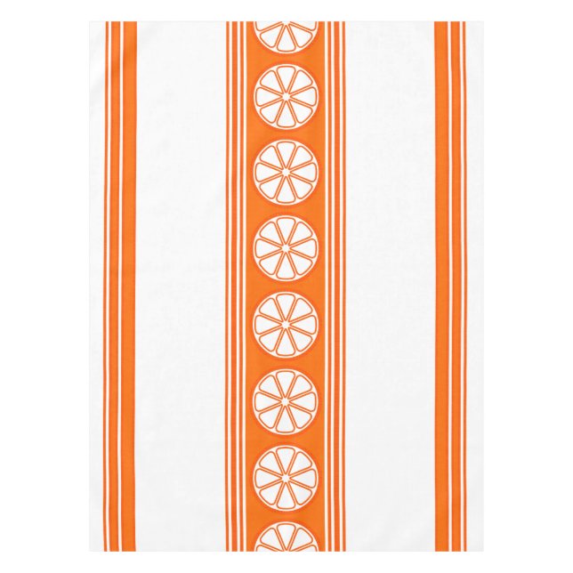 Orange Luxury Jacquard Stripes Tischdecke (Vorderseite)