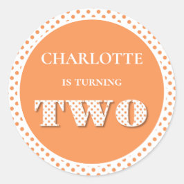 Orange macht zwei Polka Dot Runder Aufkleber