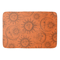 Orange Magic Vintag Celestial Sun Moon Stars