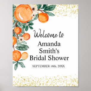 Orange main squeeze Brautparty Begrüßungszeichen Poster