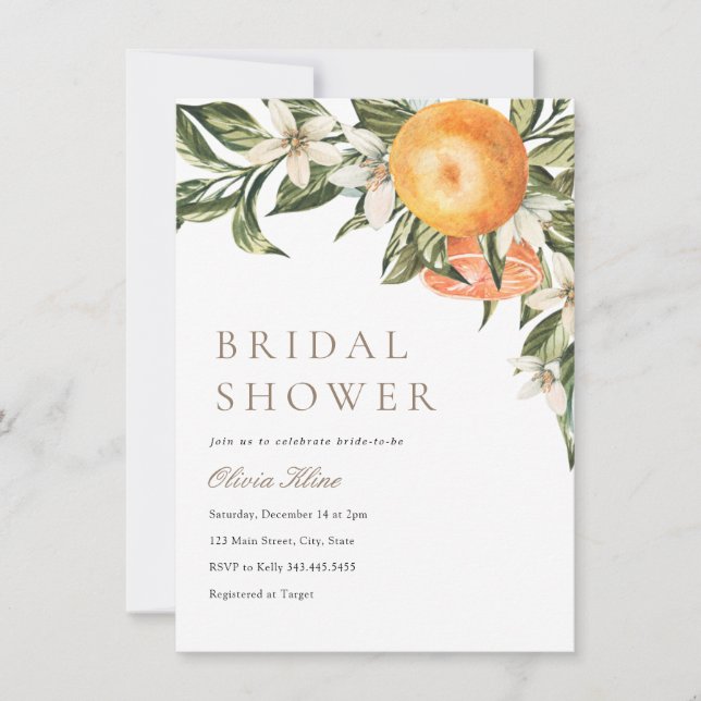 Orange Main Squeeze Brautparty Einladung (Vorderseite)