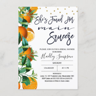 Orange Main Squeeze Bridal Dusche Einladung