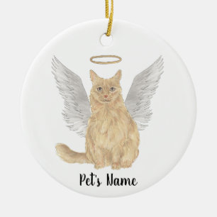 Orange Maine Coon Beileid Memorial Keramik Ornament