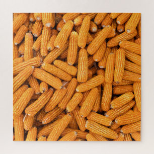 Orange Mais Cob: Ernte Landwirtschaft Hintergrund Puzzle