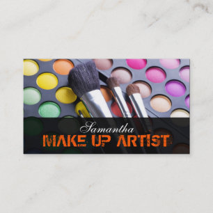 Orange Make up Artist Palette Brush Business Card Visitenkarte