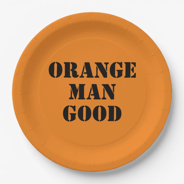 Orange Man Good President Donald Trump 45. Pappteller (Vorderseite)