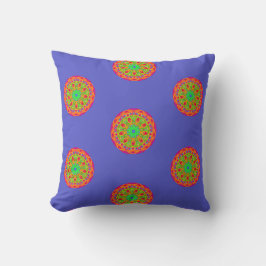 Orange Mandala Boho Square Pillow Kissen
