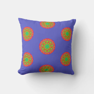 Orange Mandala Boho Square Pillow Kissen
