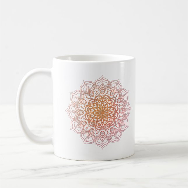 Orange Mandala Kaffeetasse (Links)