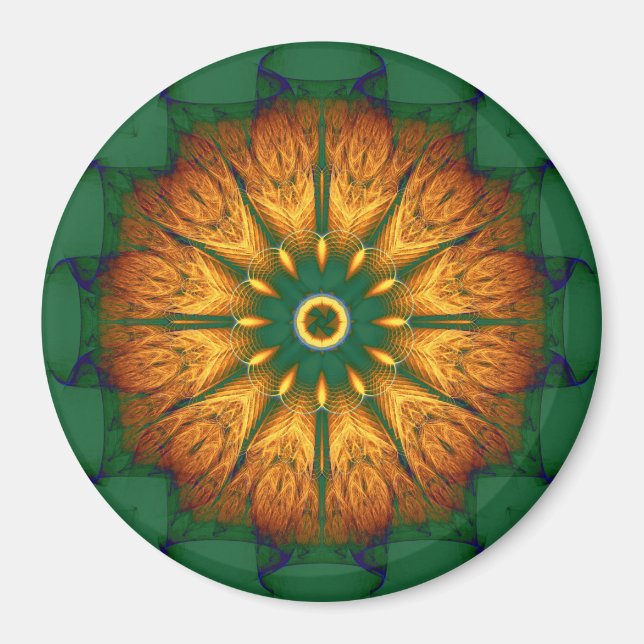 Orange Mandala Magnet (Vorne)