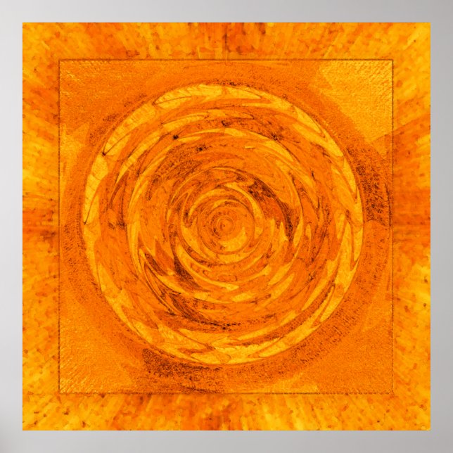 Orange Mandala Poster (Vorne)