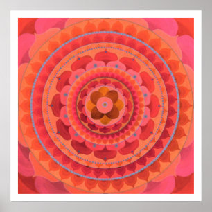 Orange Mandala Poster