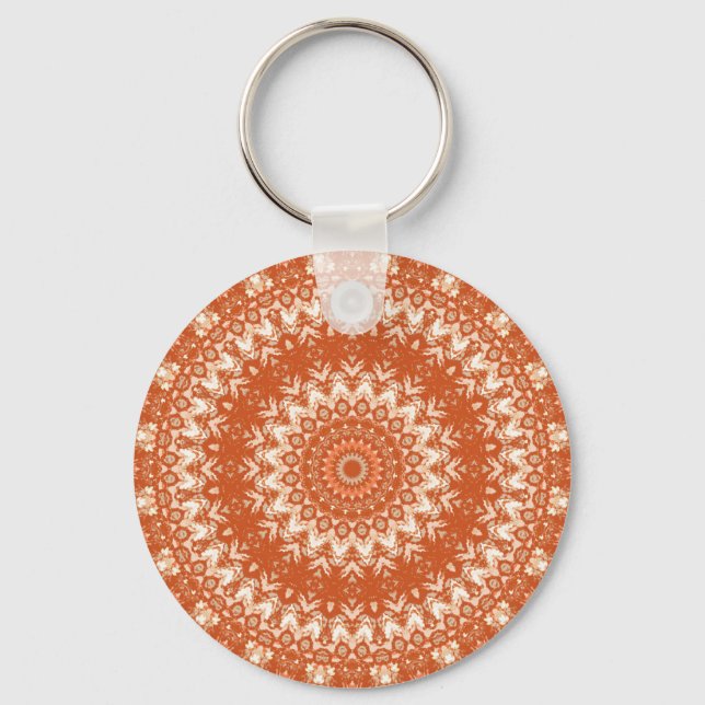 Orange Mandala. Schlüsselanhänger (Vorderseite)