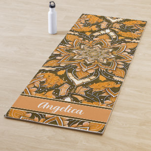 Orange Mandala Yoga Mat mit benutzerdefinierbarem  Yogamatte