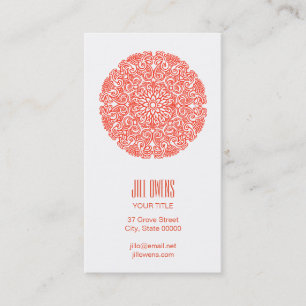 Orange Mandala Yoga Studio Business Cards Visitenkarte