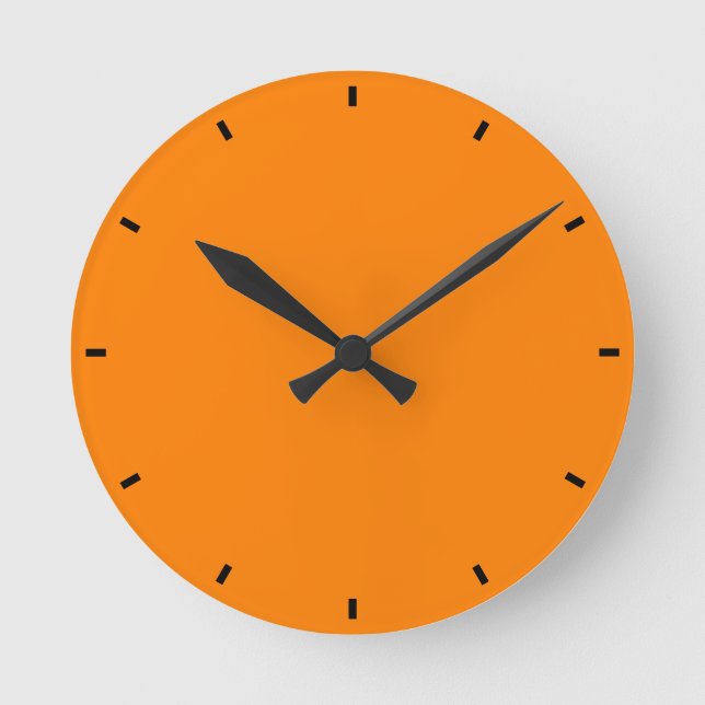 Orange Mandarin Runde Wanduhr (Vorderseite)