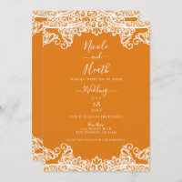 Orange Mango & White Lace Elegante Hochzeit