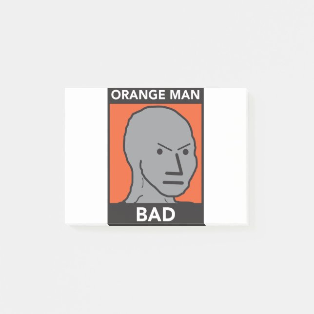 Orange Mann-Schlechtes Post-it Klebezettel (Vorderseite)